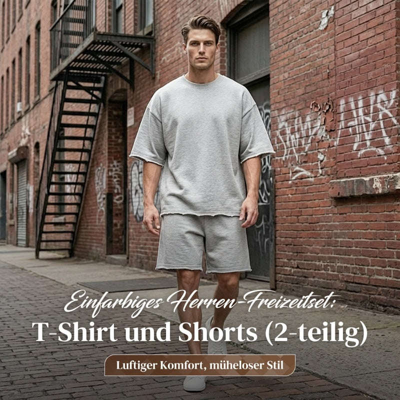 Men's casual solid color sleeveless sportswear suit.