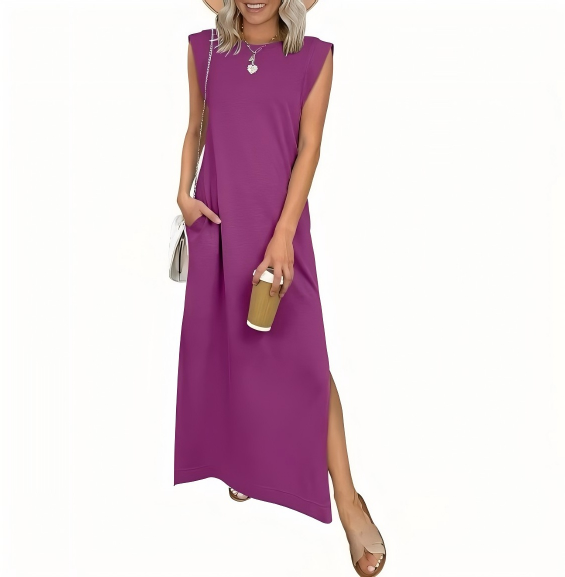 Women's Brushed Bamboo Sleeveless Midi Dress