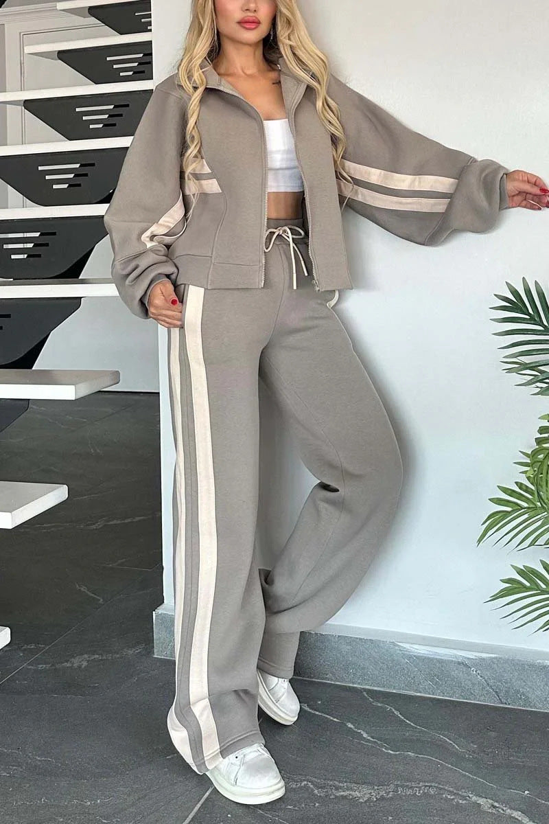 Comfortable athleisure set flatters figure